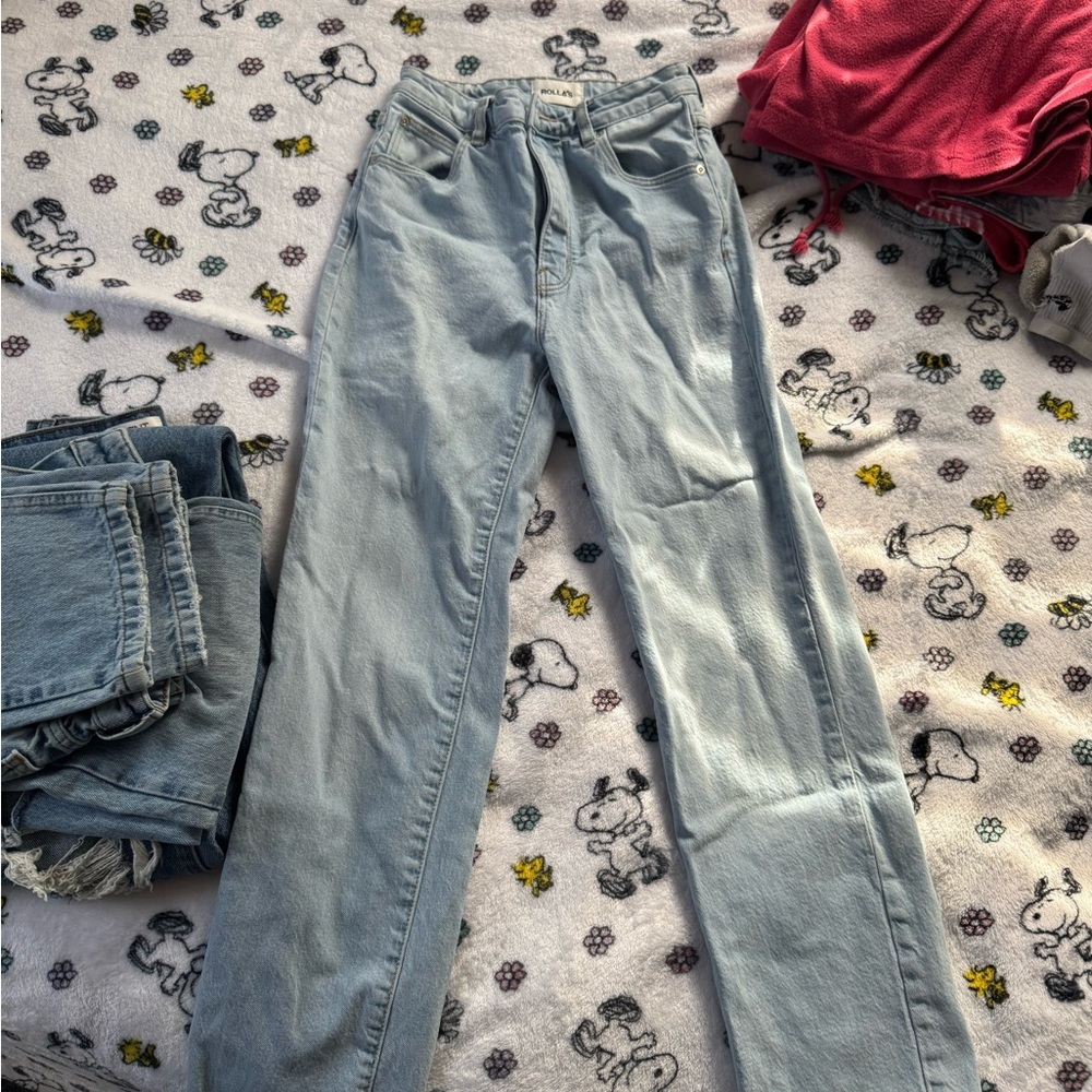 ROLLA'S Blue Straight Leg Jeans High-Waisted